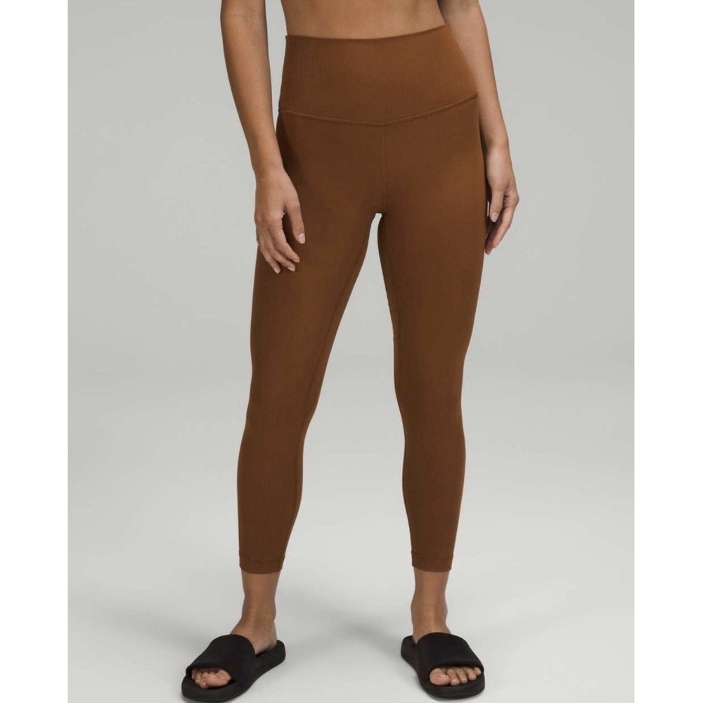 Lululemon Align Ribbed High Rise 27" Leggings Roasted Brown Yoga Women 8